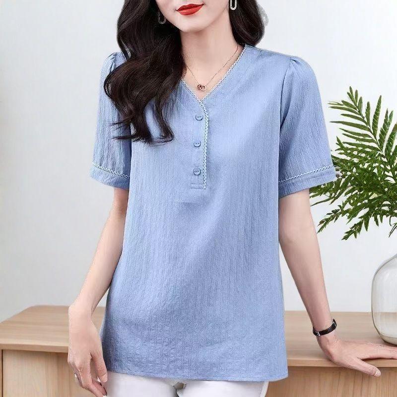 Высококачественная ткань Летняя женская футболка с V-образным вырезом и короткими рукавами Модная футболка Тонкий топ S синий
Высококачественная ткань Летняя женская футболка с V-образным вырезом и короткими рукавами Модная футболка Тонкий топ S синий