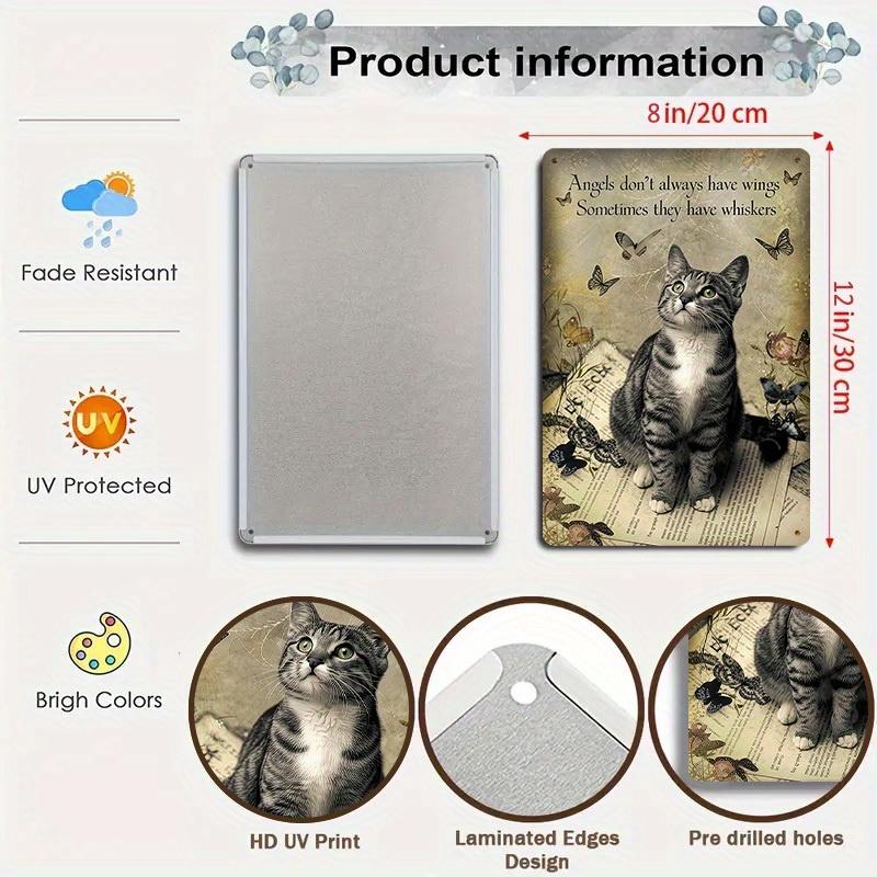 D Flat Retro Cat Art Metal Sign Angels Have Whiskers Cats Butterflies Books x Inch Wall Decor 20x30cm(7.8x11.8inch)
D Flat Retro Cat Art Metal Sign Angels Have Whiskers Cats Butterflies Books x Inch Wall Decor 20x30cm(7.8x11.8inch)