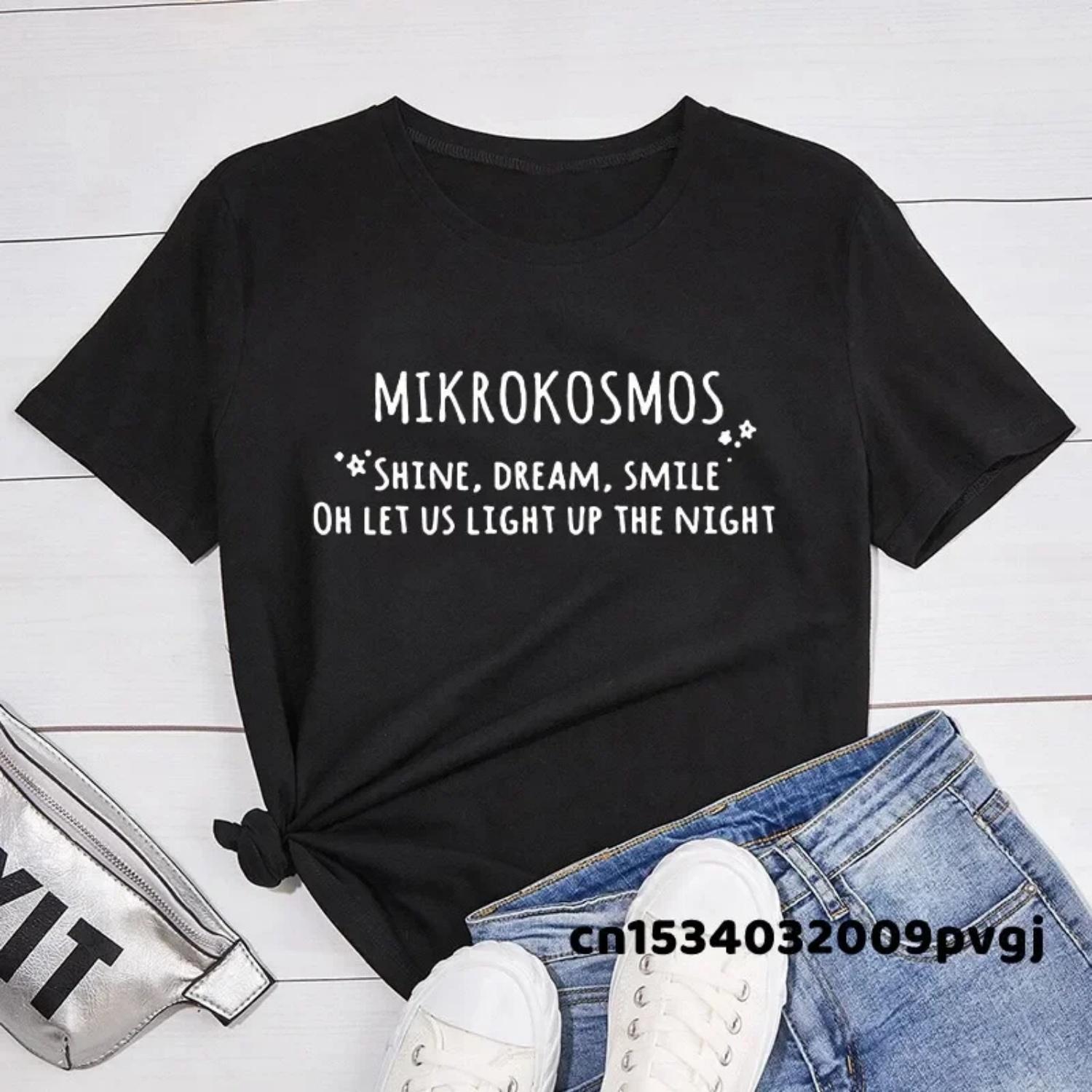 Women Fashion Kpop Mikrokosmos T-Shirt Casual Summer Short Sleeve Letter Printed Korean Fashion Map of The Soul T Shirt S чёрный
Women Fashion Kpop Mikrokosmos T-Shirt Casual Summer Short Sleeve Letter Printed Korean Fashion Map of The Soul T Shirt S чёрный