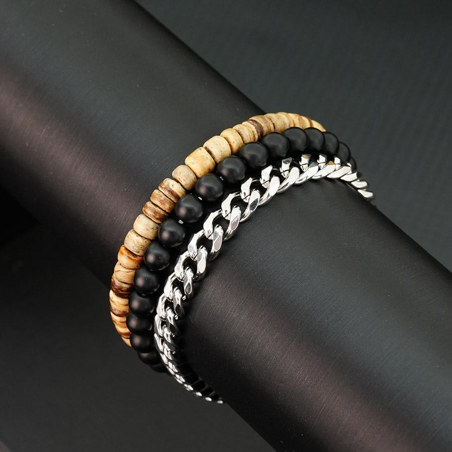 Unique 3Pcs/Set Men Bracelet Stainless Steel Cuban Chain Link Braslet Natural Coconut Husk Wooden Braclet Hiphop Rock Pulseras
Unique 3Pcs/Set Men Bracelet Stainless Steel Cuban Chain Link Braslet Natural Coconut Husk Wooden Braclet Hiphop Rock Pulseras