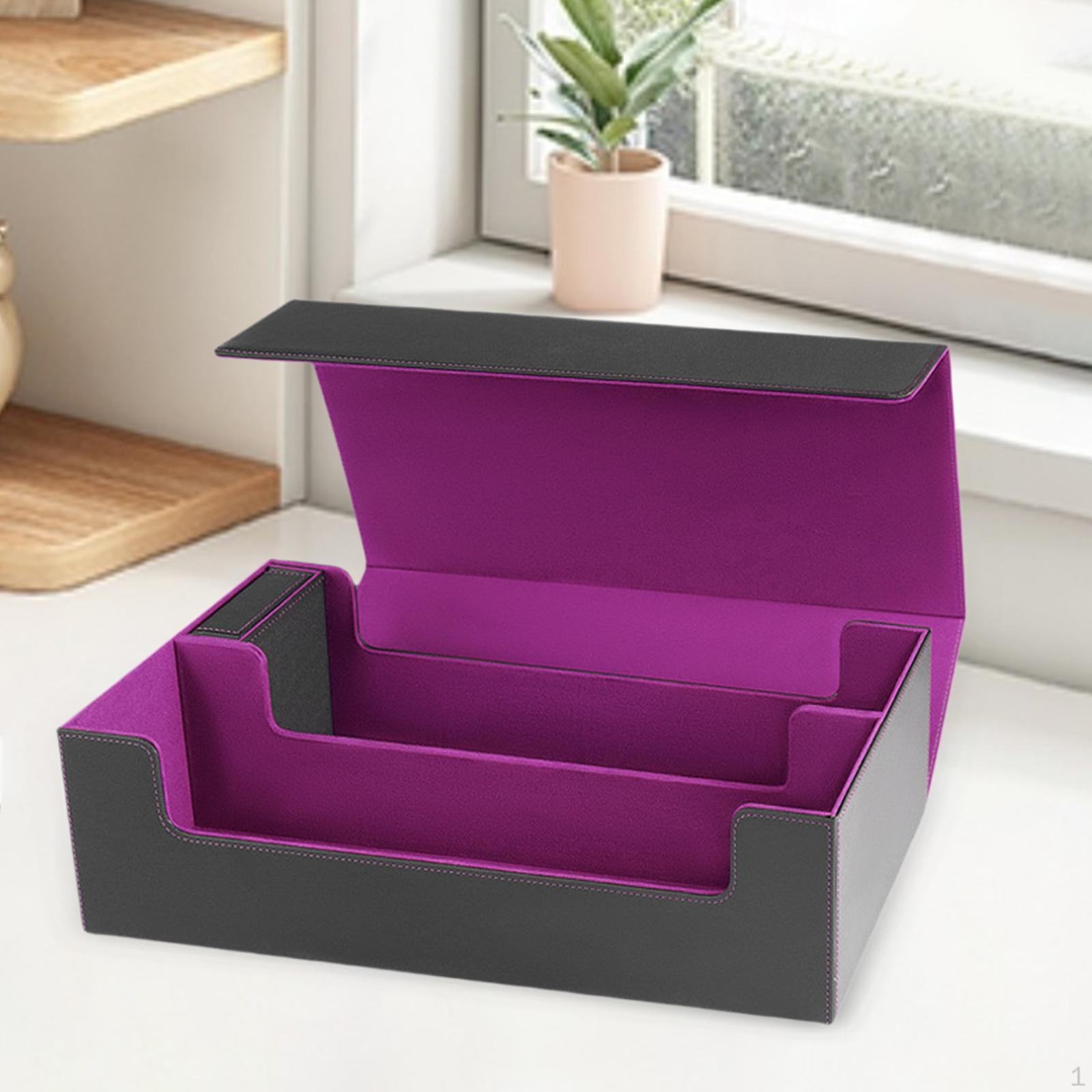 Коробка для карточек, игровая карта, прочная банка для хранения, вмещает 1650 карт, игрушка для сбора игр из искусственной кожи black purple
Коробка для карточек, игровая карта, прочная банка для хранения, вмещает 1650 карт, игрушка для сбора игр из искусственной кожи black purple