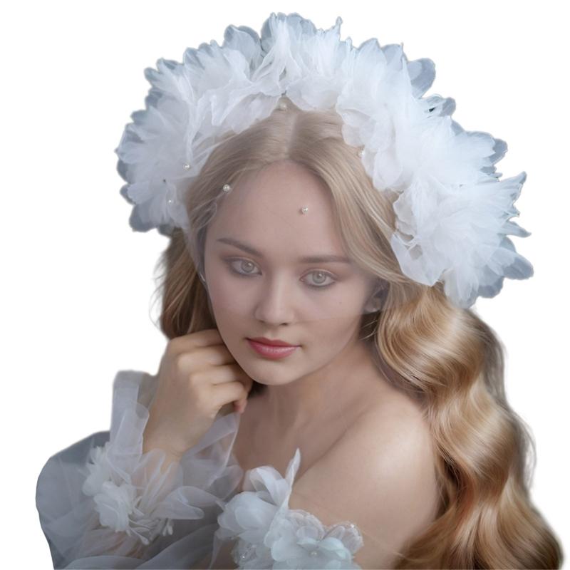Bridal Veil Studded Hair Hoop 3D Flower Bachelorette Party Head Scarf Bride Gift Bridal Shower Wedding White 1
Bridal Veil Studded Hair Hoop 3D Flower Bachelorette Party Head Scarf Bride Gift Bridal Shower Wedding White 1