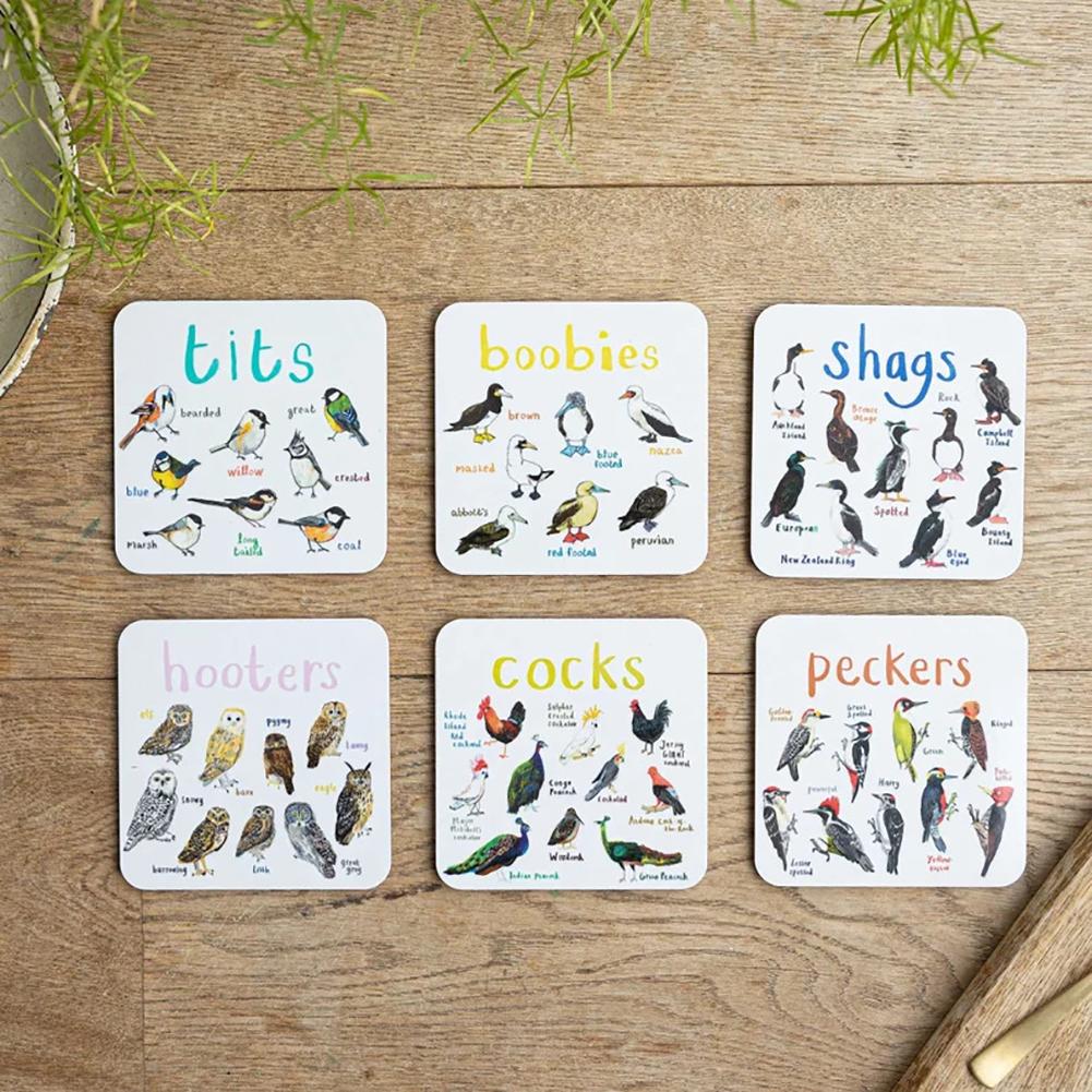 6pcs Wooden Bird Pun Coasters Anti Dirt Anti Scratch Table Top Protection Housewarming Gift For Bar Coffee 6 piece set
6pcs Wooden Bird Pun Coasters Anti Dirt Anti Scratch Table Top Protection Housewarming Gift For Bar Coffee 6 piece set