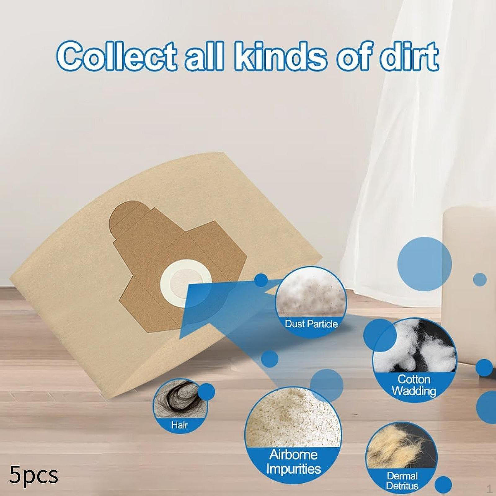 5Pcs Vacuum Cleaner Bags,Wet and Dry Bags,Paper Replacement Dust Collection Bag for Home,20L
5Pcs Vacuum Cleaner Bags,Wet and Dry Bags,Paper Replacement Dust Collection Bag for Home,20L