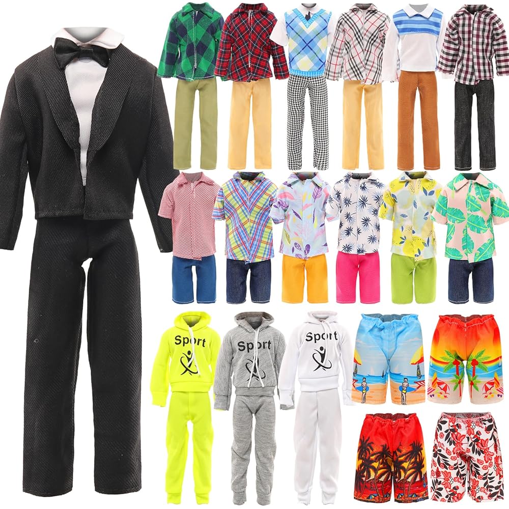 Barwawa 30cm Doll Clothing Set for Boys 10 Pieces Includes Outfits, Sportswear, Casual Wear and Shoes for 1/6 Scale Dolls
Barwawa 30cm Doll Clothing Set for Boys 10 Pieces Includes Outfits, Sportswear, Casual Wear and Shoes for 1/6 Scale Dolls