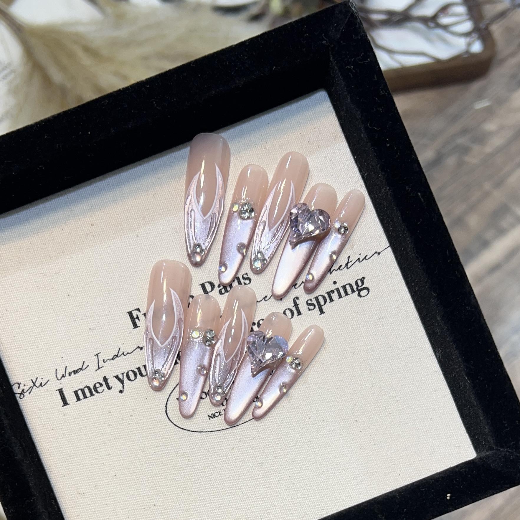 Advanced Atmosphere, Cat Eye Wear Armor, Pure Hand-painted Fish Tail Flashing Love Diamond Nail Art Fake Nails extra small XS
Advanced Atmosphere, Cat Eye Wear Armor, Pure Hand-painted Fish Tail Flashing Love Diamond Nail Art Fake Nails extra small XS
