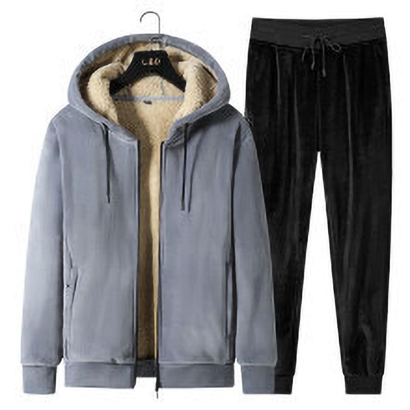 Men Winter Wool Fleece Parka Sets Warm Tracksuits Winter Thick Two Pieces Set Mens Tracksuit Hooded Jacket Pants Set XXXXL сірий
Men Winter Wool Fleece Parka Sets Warm Tracksuits Winter Thick Two Pieces Set Mens Tracksuit Hooded Jacket Pants Set XXXXL сірий