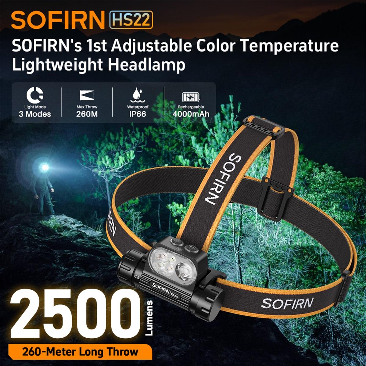Sofirn HS22 2500lm Multi light Sources Headlamp SFT25R LED 6000K Rechargeable With 2700K Warm light Dual Switch
Sofirn HS22 2500lm Multi light Sources Headlamp SFT25R LED 6000K Rechargeable With 2700K Warm light Dual Switch