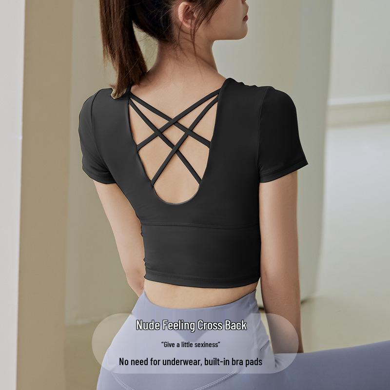 New Crossover Short Sleeve Yoga Top with Built-in Bra Pads – Nude Feel, Cropped Fit Medium
New Crossover Short Sleeve Yoga Top with Built-in Bra Pads – Nude Feel, Cropped Fit Medium