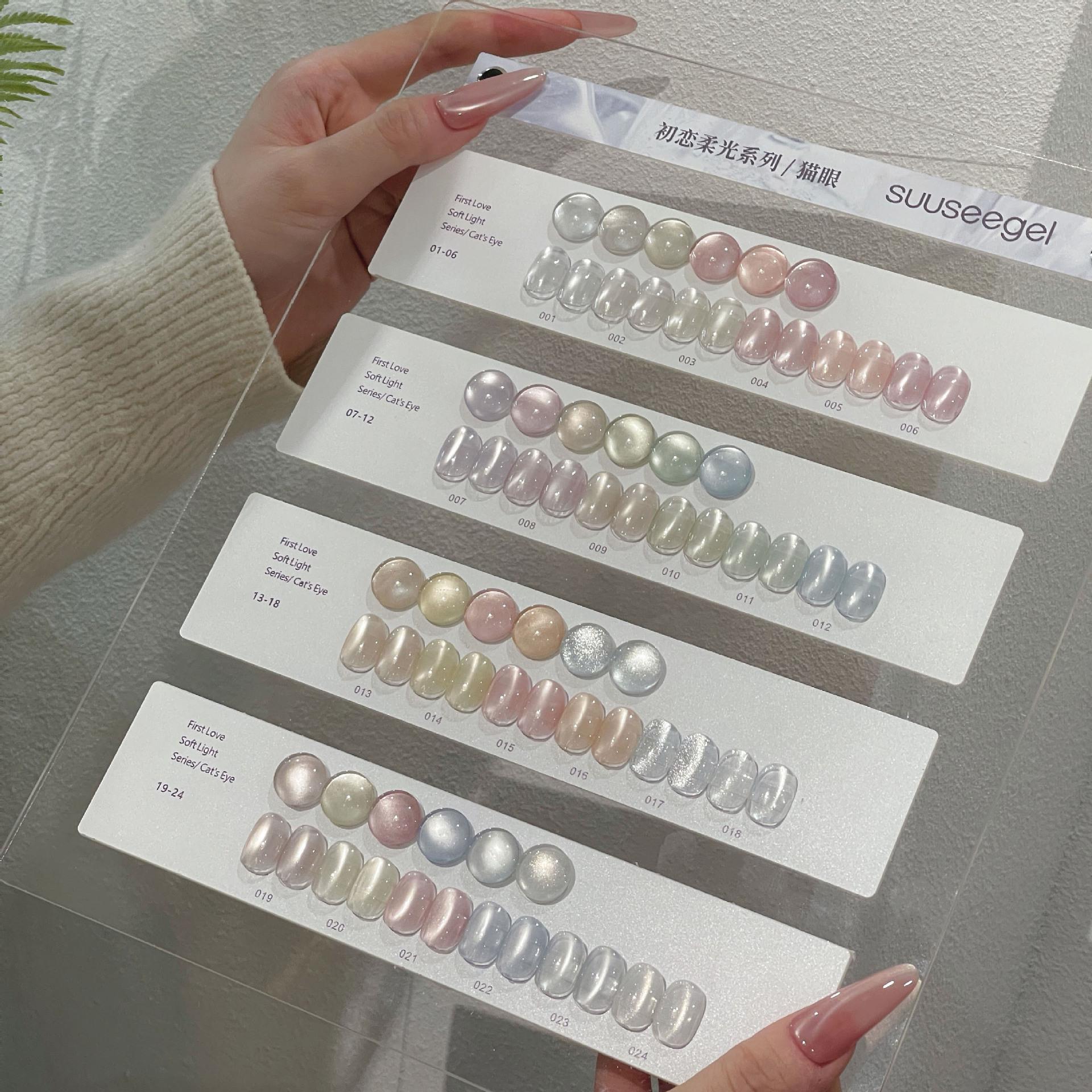 Color 2025: Beauty Expo Nail Gel Set—24 First Love Soft Light Shades with Cat Eye Effect.
Color 2025: Beauty Expo Nail Gel Set—24 First Love Soft Light Shades with Cat Eye Effect.