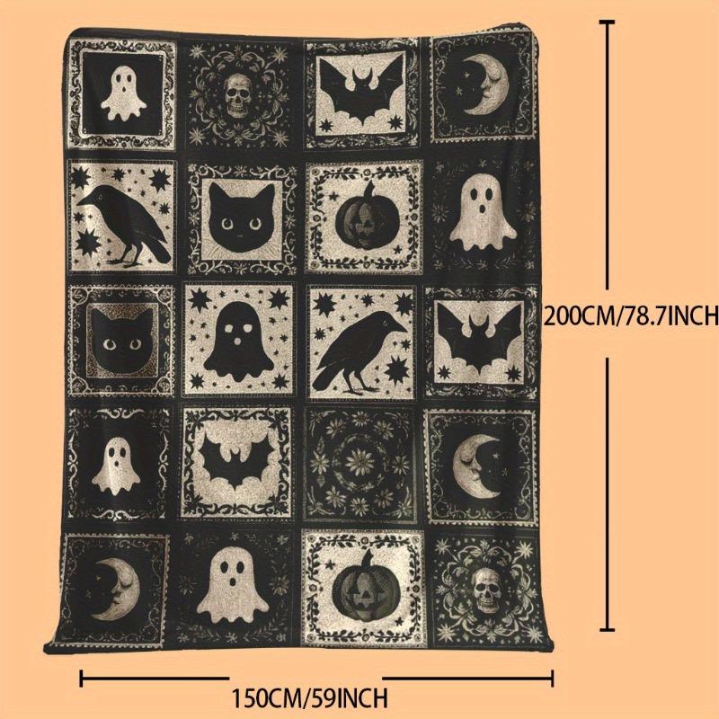 1 шт. мягкое фланелевое лоскутное одеяло на Хэллоуин - черно-белый узор с привидениями, летучими мышами, тыквами, ведьминскими шляпами - удобное для кровати, дивана 30x40in
1 шт. мягкое фланелевое лоскутное одеяло на Хэллоуин - черно-белый узор с привидениями, летучими мышами, тыквами, ведьминскими шляпами - удобное для кровати, дивана 30x40in
