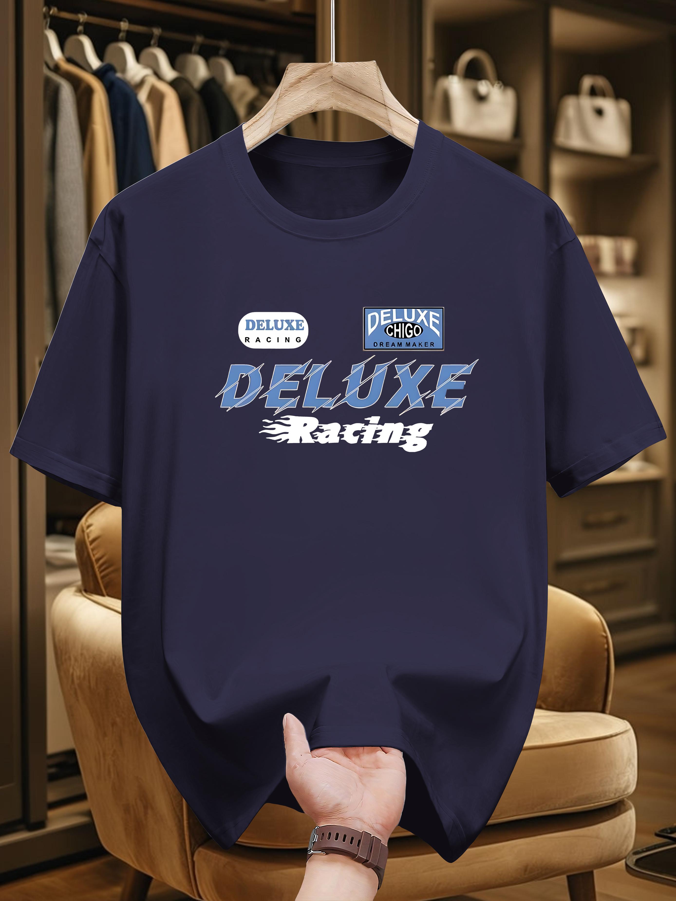 200g 100% Cotton Short Sleeve T-shirt with Delmar Racing Graphic Print - Navy Blue Casual Summer Tee XXL
200g 100% Cotton Short Sleeve T-shirt with Delmar Racing Graphic Print - Navy Blue Casual Summer Tee XXL