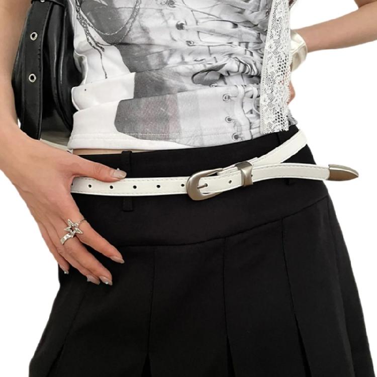 Aesthetic Oval Buckle Belt for Women Solid PU Leather Belt Simple Waistband for Dress Eye Catching Skinny Belt білий
Aesthetic Oval Buckle Belt for Women Solid PU Leather Belt Simple Waistband for Dress Eye Catching Skinny Belt білий