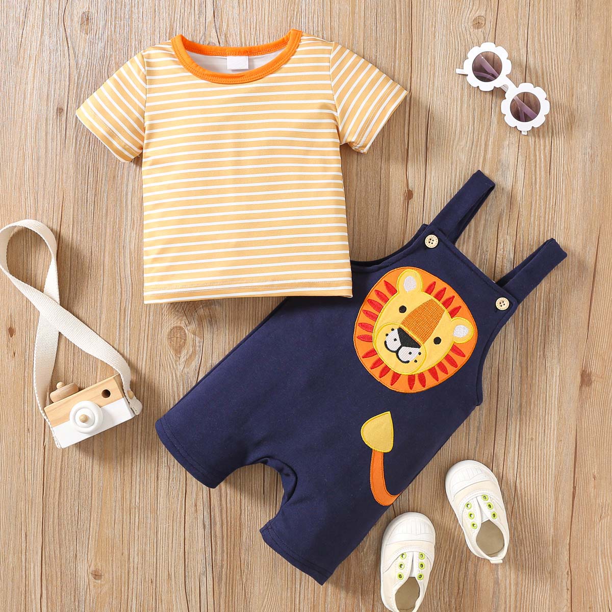 Baby Boy Clothing Set Summer Outfit Yellow Stripe T-Shirt + Lion Embroidery Dungarees Newborn Toddler 0-3Y 3-6M оранжевый
Baby Boy Clothing Set Summer Outfit Yellow Stripe T-Shirt + Lion Embroidery Dungarees Newborn Toddler 0-3Y 3-6M оранжевый