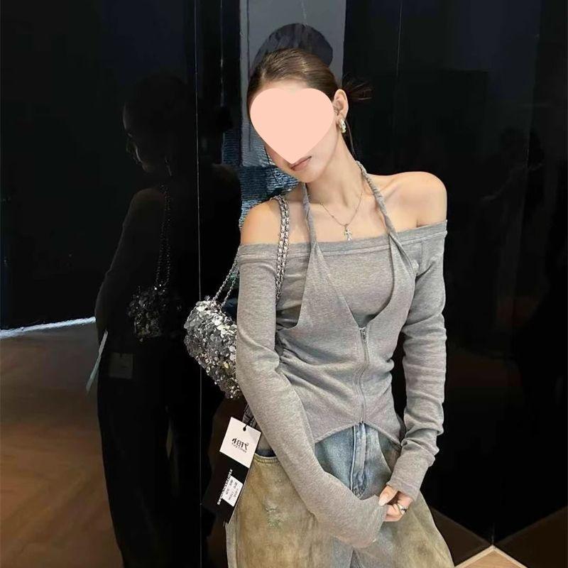 Стильный топ на одно плечо с халтером на молнии и длинными рукавами - Женский осенний горячий стиль S
Стильный топ на одно плечо с халтером на молнии и длинными рукавами - Женский осенний горячий стиль S