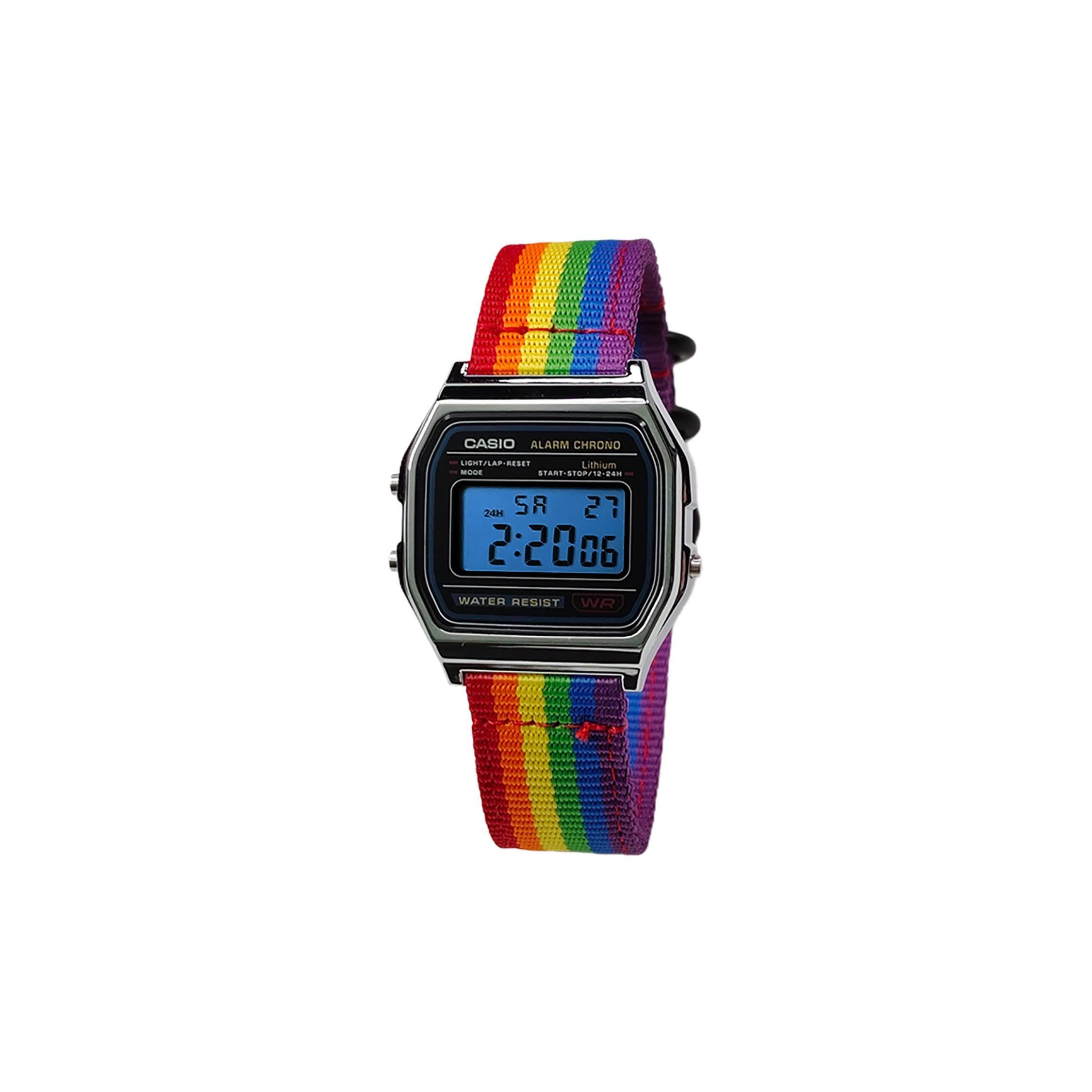 CASIO Custom Collection Quartz Movement Nylon Strap Watch Unisex Black Dial A158WA-1(Watch5--) Blue Crystal
CASIO Custom Collection Quartz Movement Nylon Strap Watch Unisex Black Dial A158WA-1(Watch5--) Blue Crystal