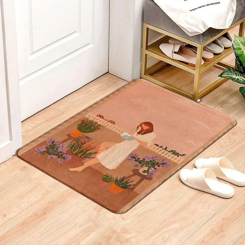 Literary Style Door Mat with Girl Reading and Plant Patterns Floor Mat for Home Entrance Decor Adding Cozy Vibe to Entryway 40x60cm
Literary Style Door Mat with Girl Reading and Plant Patterns Floor Mat for Home Entrance Decor Adding Cozy Vibe to Entryway 40x60cm