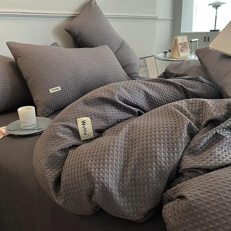 Bedding Set Luxury High Grade Light Washable Cotton Waffle Four Piece Olive Green Quilt Cover Bed Sheet Dormitory Three Piece 1.2M-3PCS сірий
Bedding Set Luxury High Grade Light Washable Cotton Waffle Four Piece Olive Green Quilt Cover Bed Sheet Dormitory Three Piece 1.2M-3PCS сірий