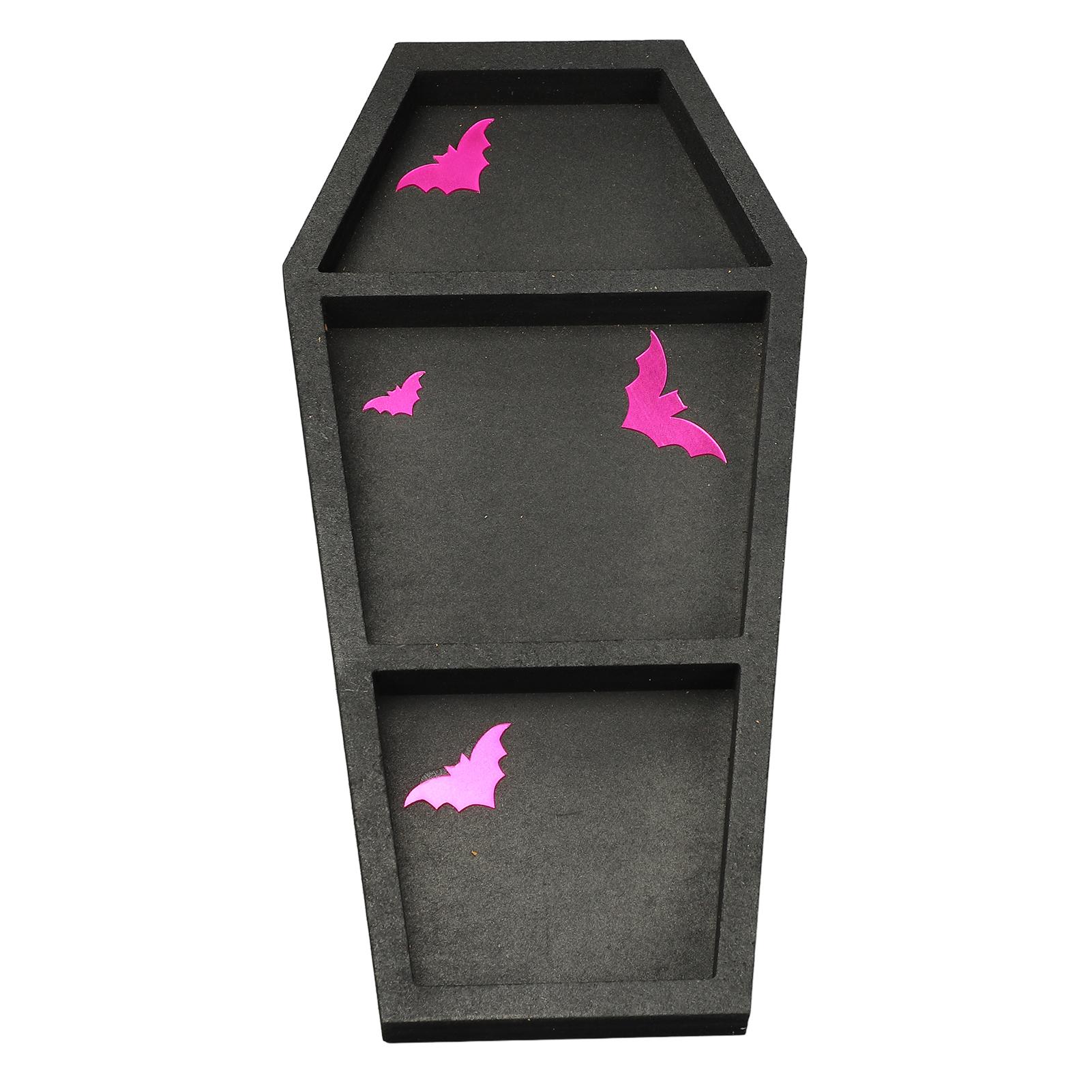 Декор комнаты, полка в виде гроба с 4 нашивками в виде летучих мышей, деревянная плавающая полка для хранения вещей, настенная и столовая