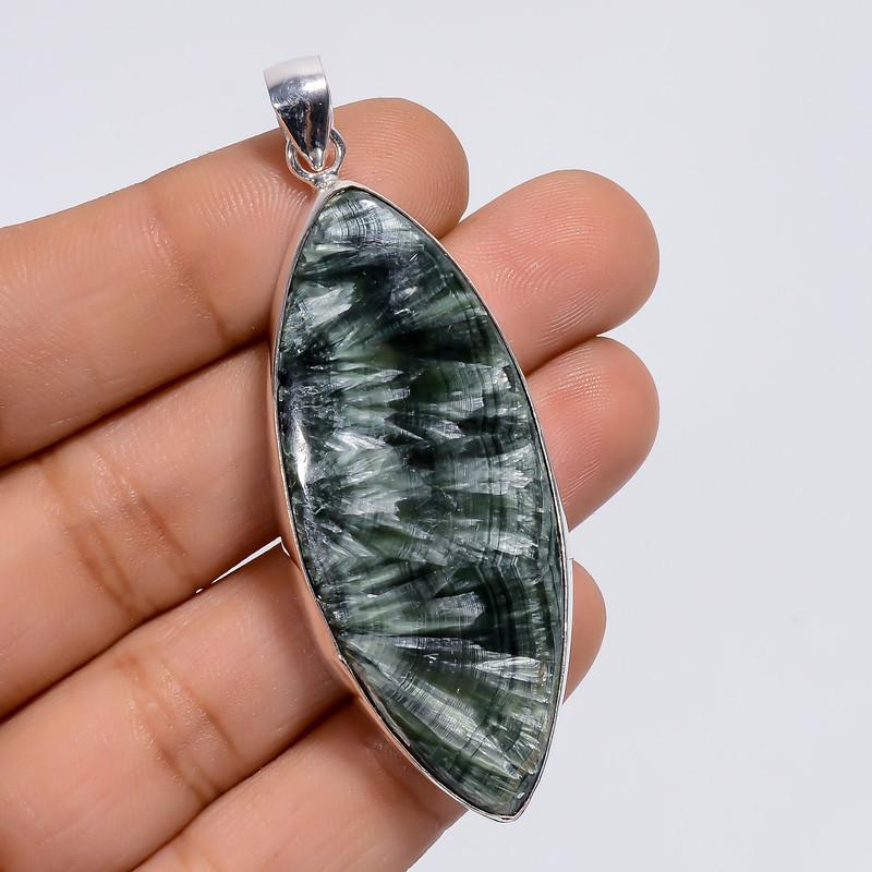 Gorgeous Top Grade Qualite 100% Natural Seraphinite Marquise Shape Ethnic Style Handmade Jewelry 925 Steling Silver Pendant 2.4 WSJ-4948 2.4
Gorgeous Top Grade Qualite 100% Natural Seraphinite Marquise Shape Ethnic Style Handmade Jewelry 925 Steling Silver Pendant 2.4 WSJ-4948 2.4
