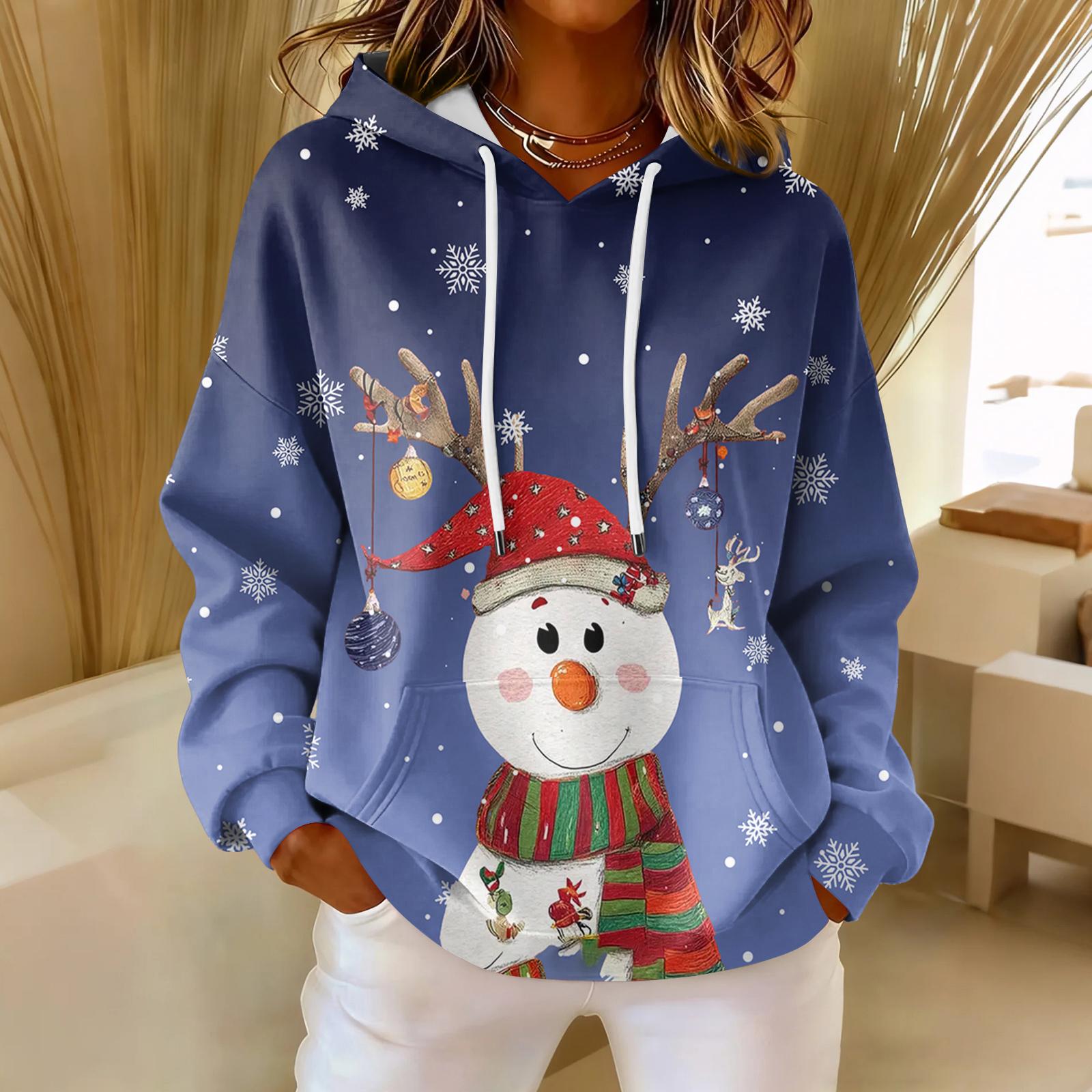 Женская свободная удобная повседневная модная толстовка с V-образным вырезом и рождественским принтом с длинным рукавом XL
Женская свободная удобная повседневная модная толстовка с V-образным вырезом и рождественским принтом с длинным рукавом XL