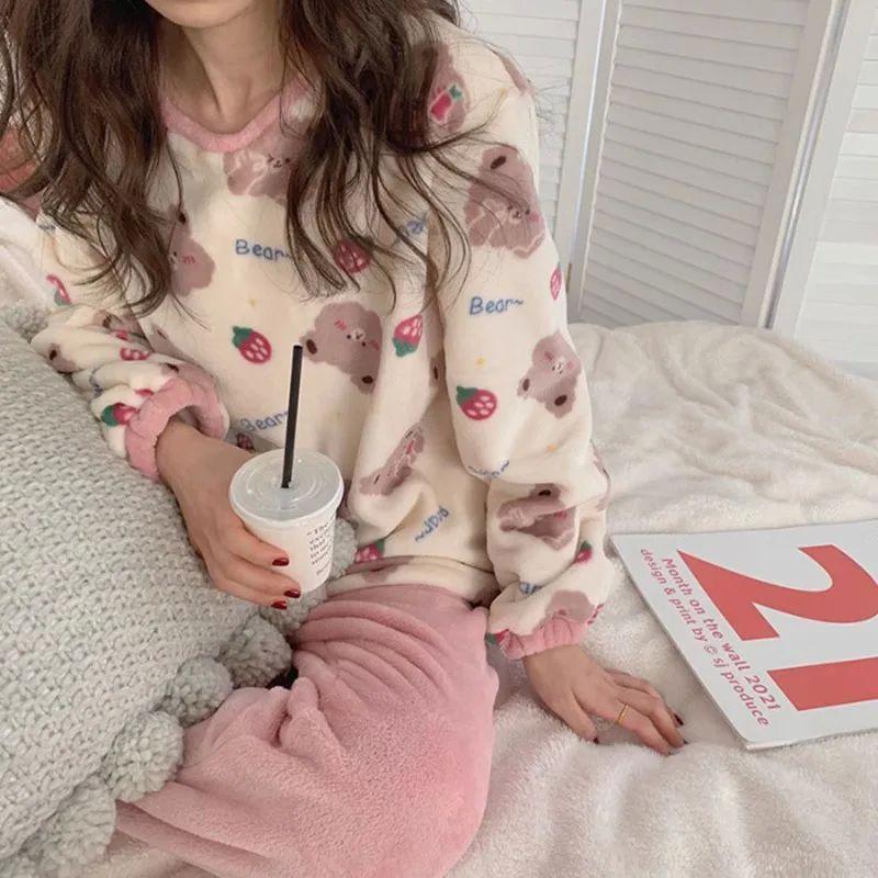 Coral Fleece Pajamas round Neck Set Coral Velvet Pajamas Crew Neck Cute Suit Pink XXL(XXL)
Coral Fleece Pajamas round Neck Set Coral Velvet Pajamas Crew Neck Cute Suit Pink XXL(XXL)