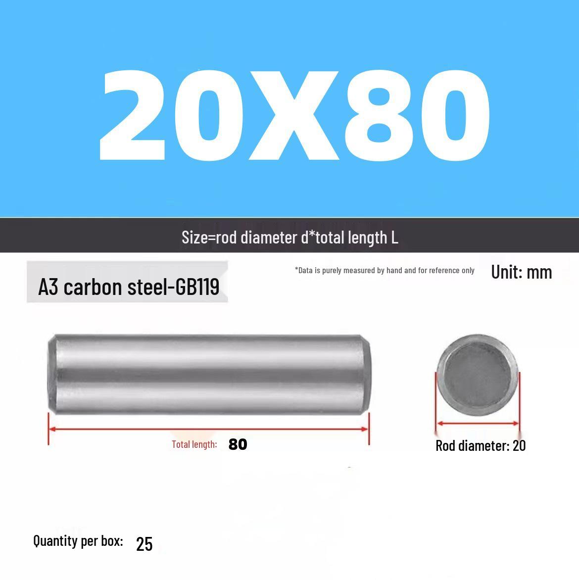 Cylindrical Dowel Pin, GB119, A3, Natural, M16-M20 Specifications Complete
Cylindrical Dowel Pin, GB119, A3, Natural, M16-M20 Specifications Complete