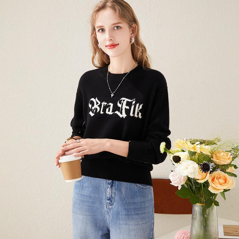 TUHUANG Women s Thick 100% Wool Letter Jacquard Round Neck Sweater TW34Y7031 XL (170/92A)
TUHUANG Women s Thick 100% Wool Letter Jacquard Round Neck Sweater TW34Y7031 XL (170/92A)