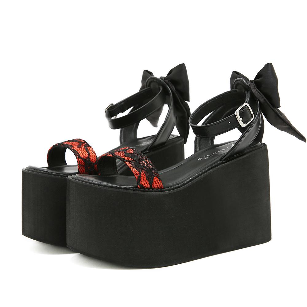 Gdgydh Buckle Strap Women Platform Sandals Retro Lace Patchwork Thick-Soled Big Bow Waterproof Summer Chunky Heeled Sandals 37
Gdgydh Buckle Strap Women Platform Sandals Retro Lace Patchwork Thick-Soled Big Bow Waterproof Summer Chunky Heeled Sandals 37