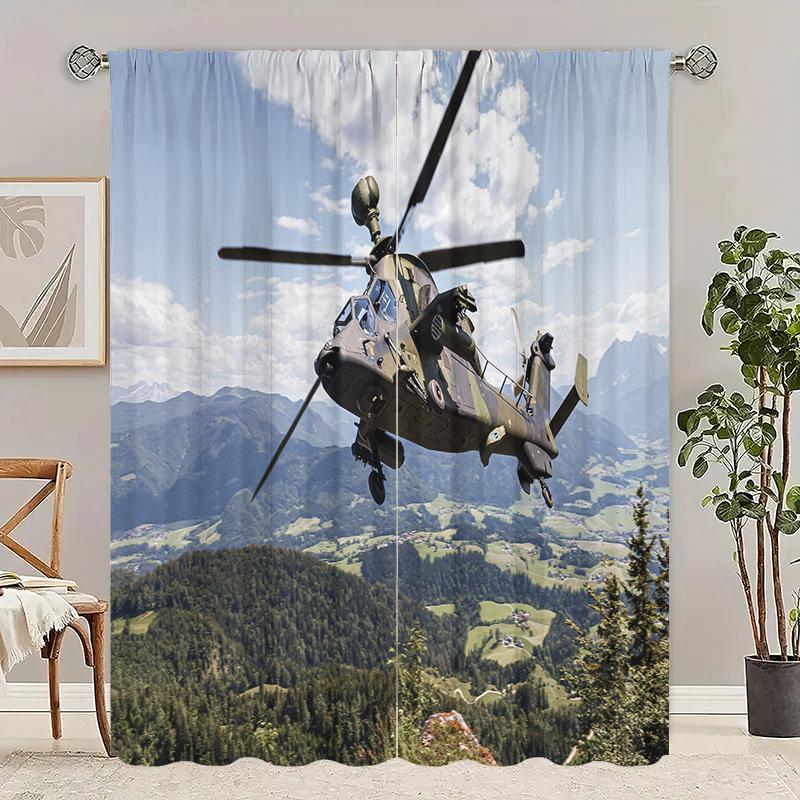 Set Of 2 Gunship Helicopter Printed Curtain Polyester Material Suitable Family Bedroom Living Room Decoration Perfect For Great W100*H70(CM)-Grommet top&1PCS
Set Of 2 Gunship Helicopter Printed Curtain Polyester Material Suitable Family Bedroom Living Room Decoration Perfect For Great W100*H70(CM)-Grommet top&1PCS