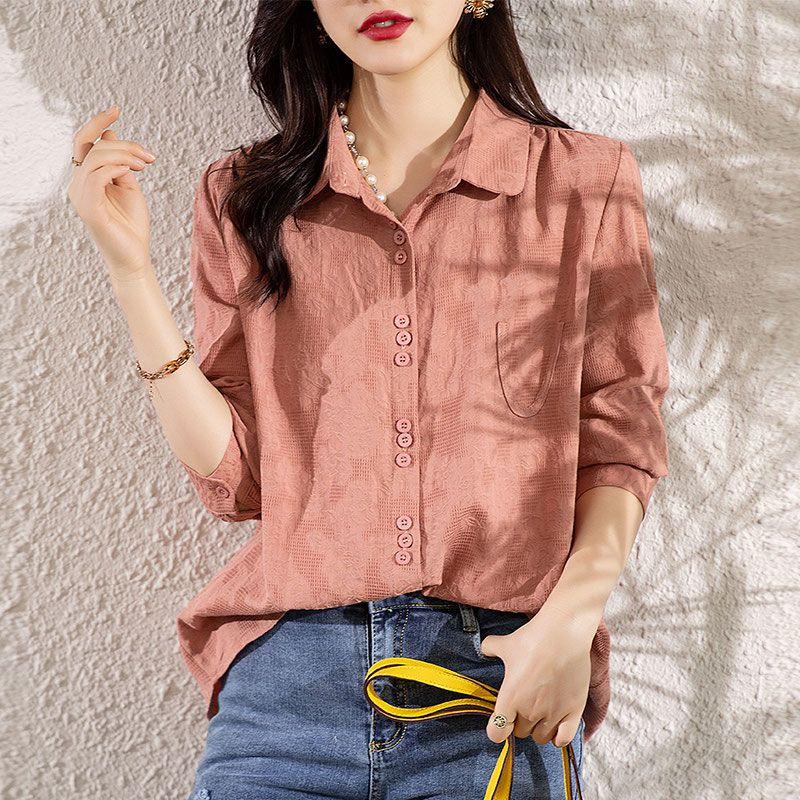 Womens Spring Cotton Shirt Slimming Design Simple Style Long Sleeve Blouse for Daily Commute 4XL
Womens Spring Cotton Shirt Slimming Design Simple Style Long Sleeve Blouse for Daily Commute 4XL