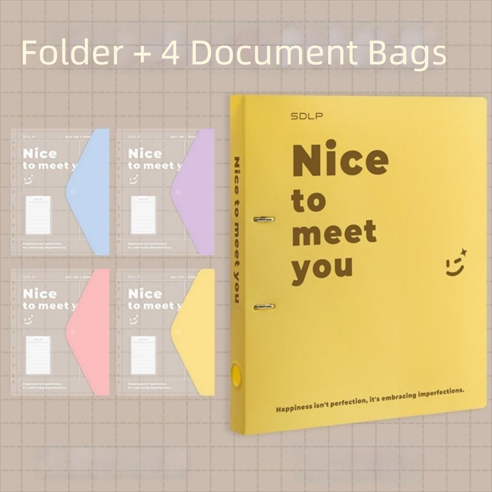 Large Capacity Loose Leaf File Bag Set PP 2 Hole Binder Folders Document Organizer Office Storage жёлтый
Large Capacity Loose Leaf File Bag Set PP 2 Hole Binder Folders Document Organizer Office Storage жёлтый
