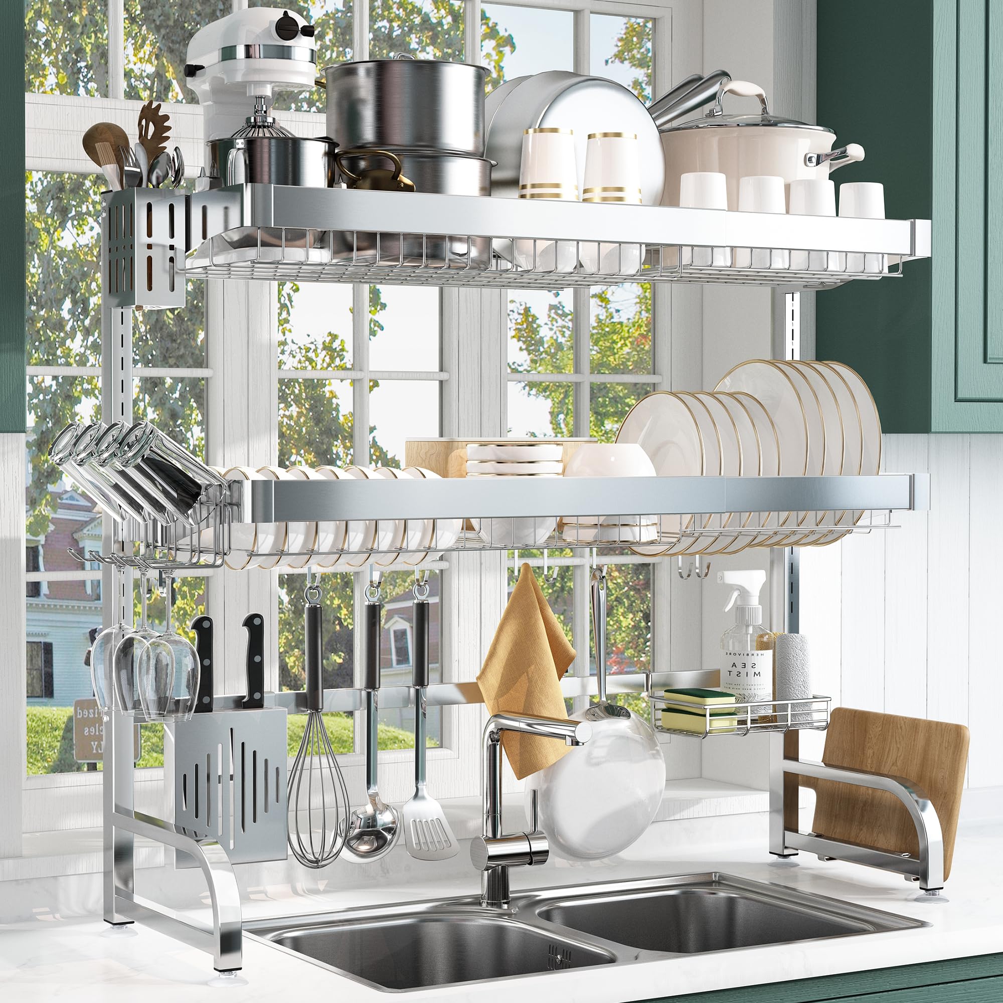BOOSINY Кухонное хранилище над раковиной Сушилка для посуды над раковиной Хранилище над раковиной Высокое Автоматическое Легкое Нержавеющая Сталь Сушилка для посуды Большое Пространство Серебристая Подставка,
BOOSINY Кухонное хранилище над раковиной Сушилка для посуды над раковиной Хранилище над раковиной Высокое Автоматическое Легкое Нержавеющая Сталь Сушилка для посуды Большое Пространство Серебристая Подставка,