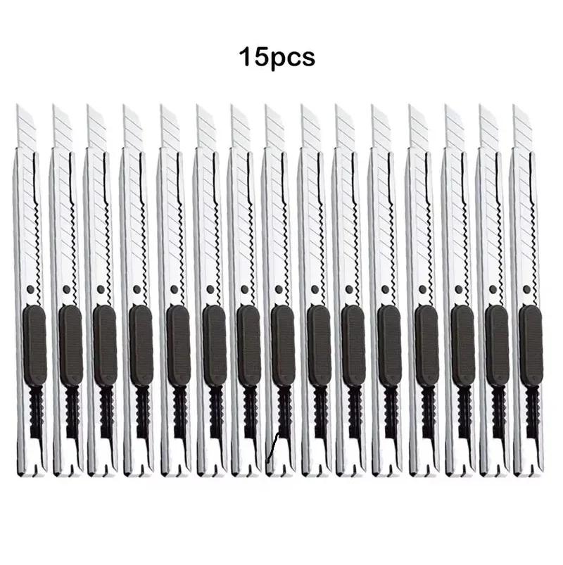 15pcs Stainless Steel Portable Utility Knife Retractable Utility Knife Hobby Knife Box Cutter Perfect For Cutting At Home
15pcs Stainless Steel Portable Utility Knife Retractable Utility Knife Hobby Knife Box Cutter Perfect For Cutting At Home