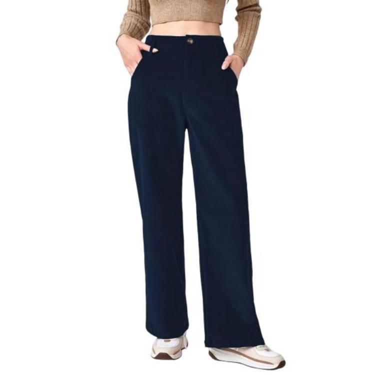 High Waist Wide Leg Corduroy Pants Women Solid Color Straight Trousers with Pockets Daily Wear Button Fly Zipper S синий
High Waist Wide Leg Corduroy Pants Women Solid Color Straight Trousers with Pockets Daily Wear Button Fly Zipper S синий