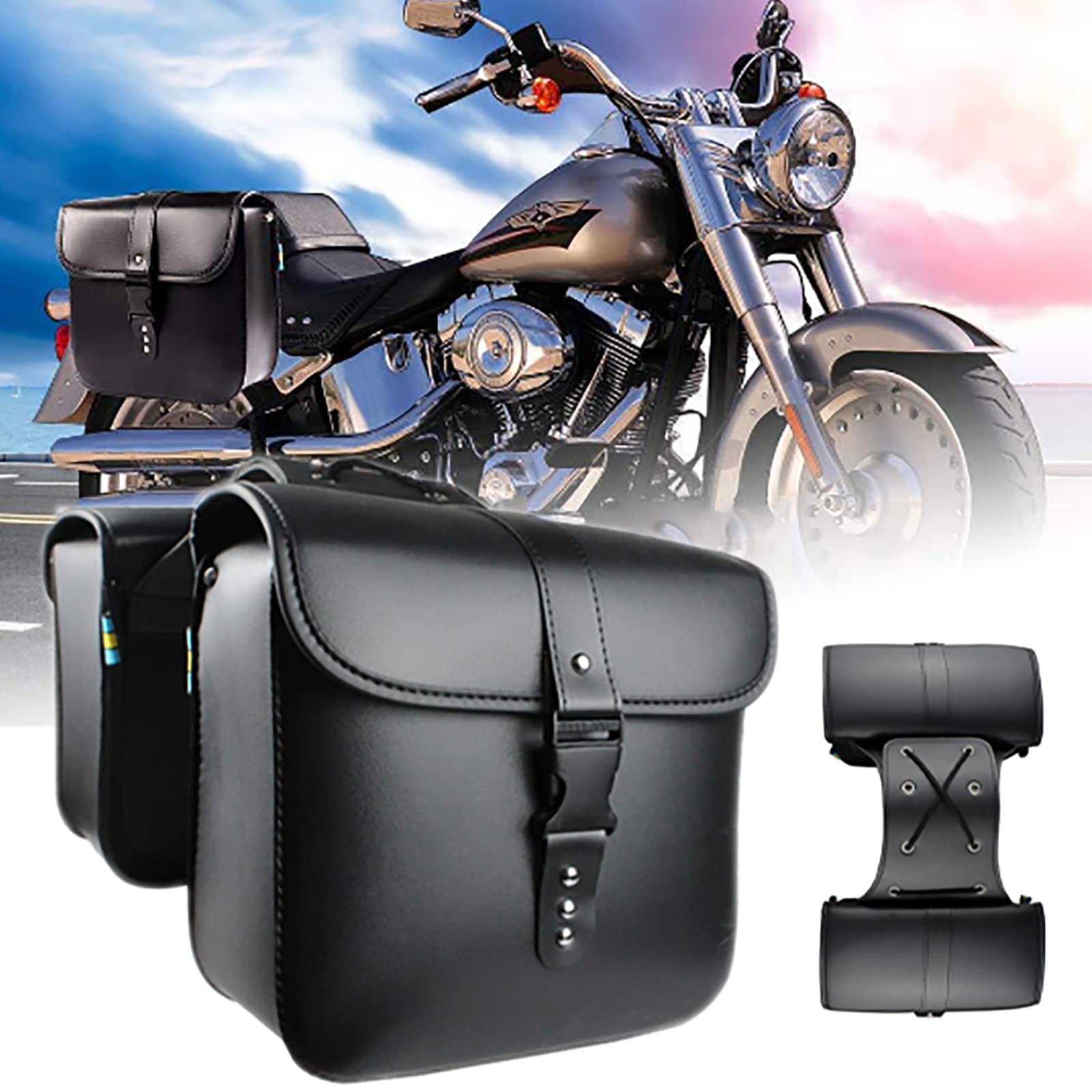 Motorcycle Side Bags, Large Capacity, Durable, Waterproof, 2-Pack, Universal Fit for Motorcycles, Tool Bag, Small Item Storage, Black PU Leather, Tool
Motorcycle Side Bags, Large Capacity, Durable, Waterproof, 2-Pack, Universal Fit for Motorcycles, Tool Bag, Small Item Storage, Black PU Leather, Tool