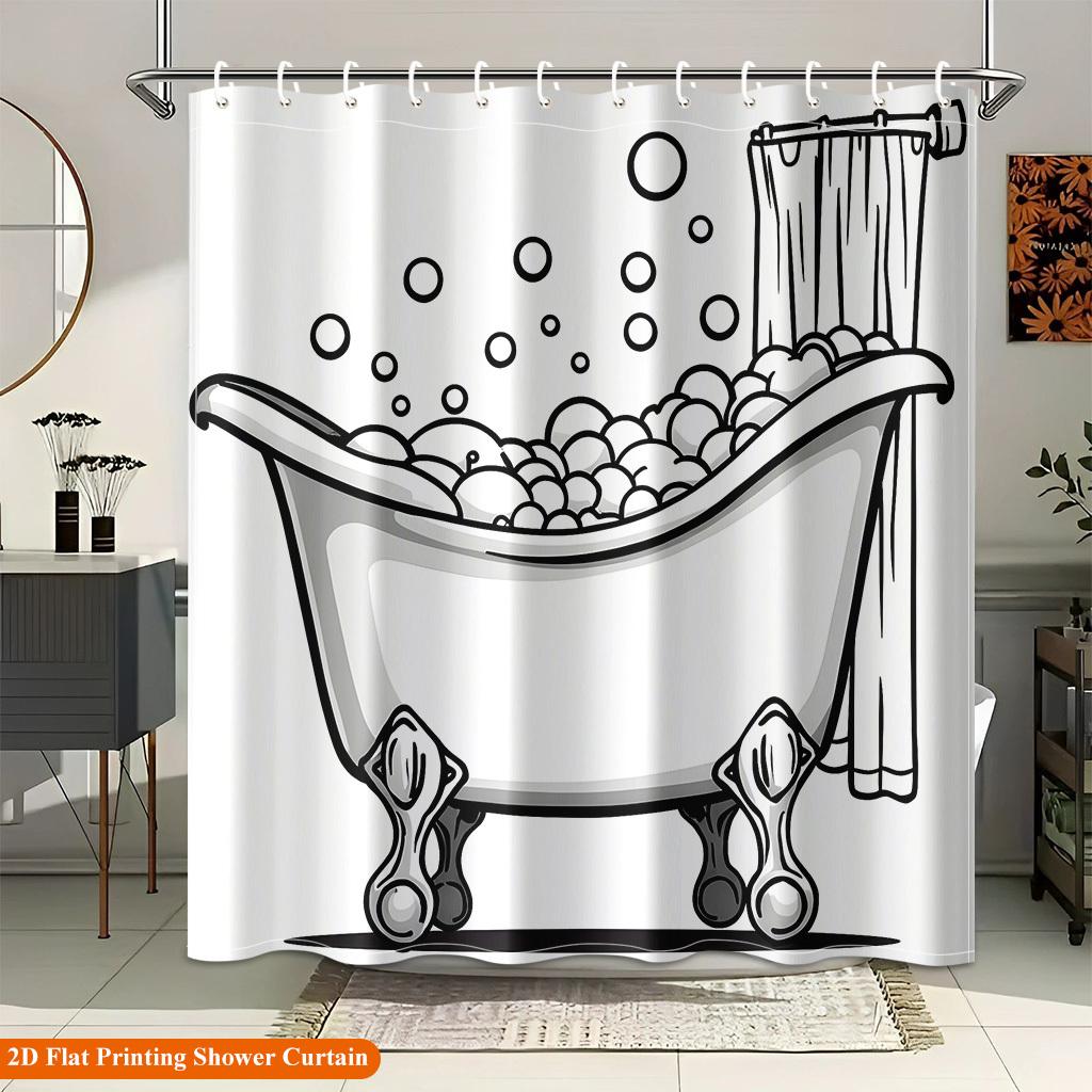 Bubble Bath Shower Curtain – Cartoon Bathtub With Foam, 2D Flat Print, Polyester, 70.8 X70.8 Inches W60H190(CM)-1 Pcs
Bubble Bath Shower Curtain – Cartoon Bathtub With Foam, 2D Flat Print, Polyester, 70.8 X70.8 Inches W60H190(CM)-1 Pcs