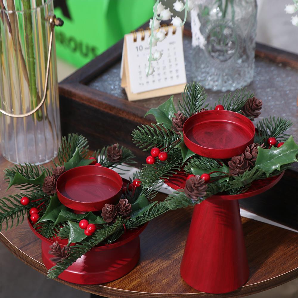 With Wreath Candle Holder Red Christmas Desktop Ornament Christmas Candlestick Living Room S
With Wreath Candle Holder Red Christmas Desktop Ornament Christmas Candlestick Living Room S