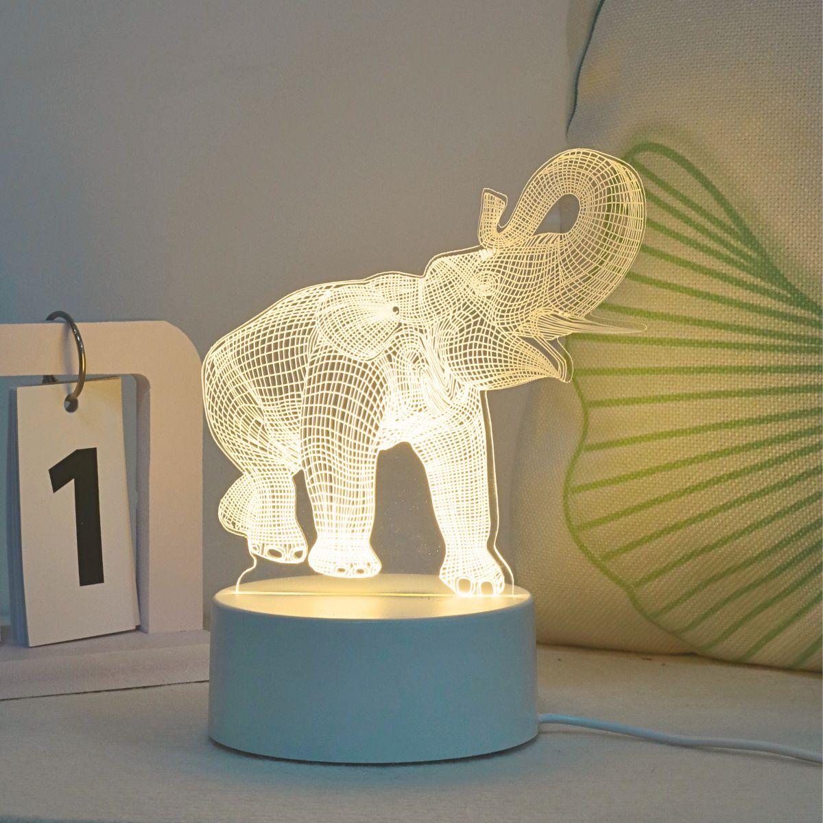 USB powered 3D luminous elephant night light - a creative animal decoration light for homes, living rooms, or birthday gifts. WHITE жёлтый
USB powered 3D luminous elephant night light - a creative animal decoration light for homes, living rooms, or birthday gifts. WHITE жёлтый