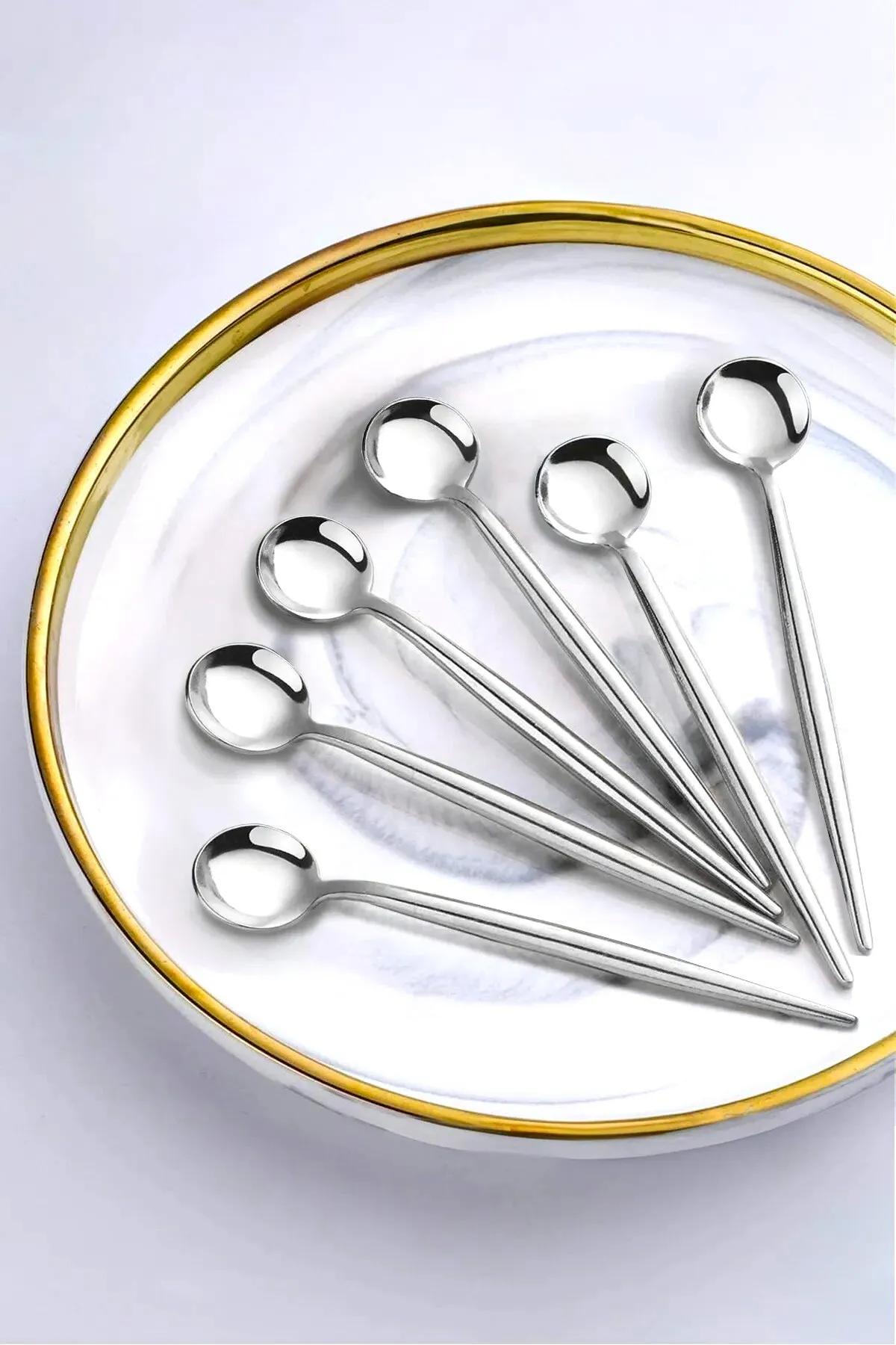 Набор из 6 круглых серебряных чайных ложек
Набор из 6 круглых серебряных чайных ложек