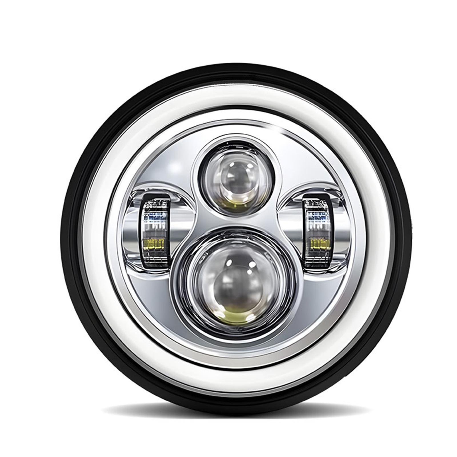 2 шт. 7-дюймовые автомобильные мотоциклетные светодиодные фары с сигналом поворота DRLБлижний свет Дальний свет 7 дюймов круглый 1Pcs чёрный