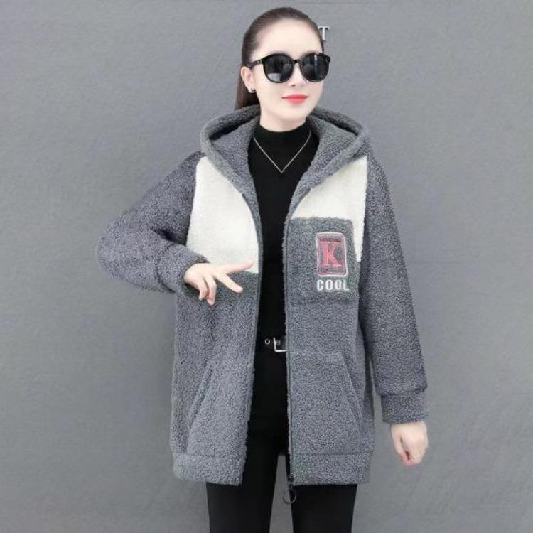 Lady Jacket Winter Coat Warm Loose Long Sleeve Hooded Cardigan with Pockets Thick Fleece Colorblock Mid Length Zipper Closure XXXXL сірий
Lady Jacket Winter Coat Warm Loose Long Sleeve Hooded Cardigan with Pockets Thick Fleece Colorblock Mid Length Zipper Closure XXXXL сірий