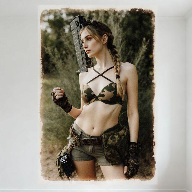 Sexy Blonde Braid Woman Vintage Outdoor Military-Inspired Camouflage Tin Sign for Bar Home Wall Decor Metal Poster 8x12 Inch 20x30cm(7.8x11.8inch)
Sexy Blonde Braid Woman Vintage Outdoor Military-Inspired Camouflage Tin Sign for Bar Home Wall Decor Metal Poster 8x12 Inch 20x30cm(7.8x11.8inch)