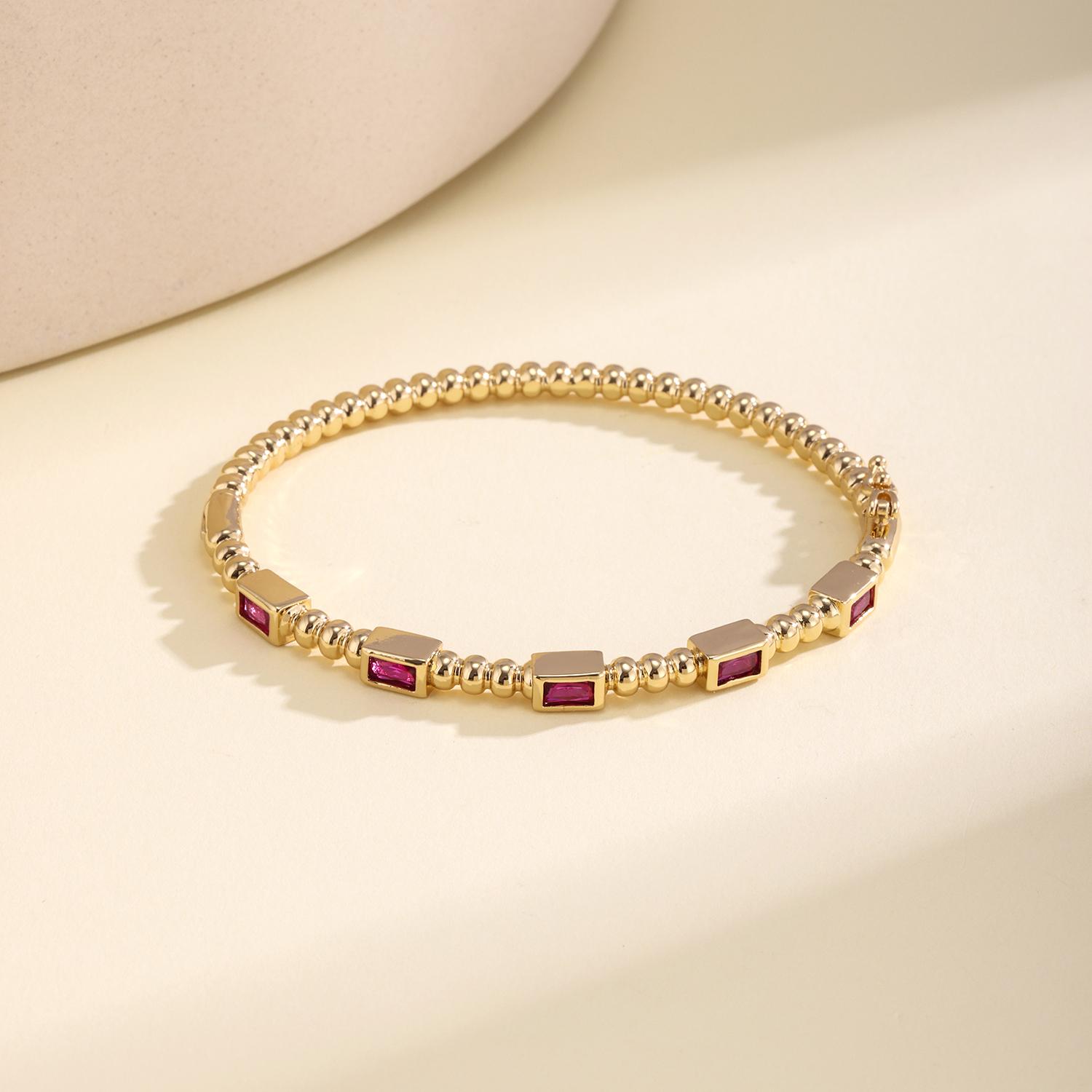 Nidin Hot Sale Boho Beaded Bangle Square Crystal Zircon Adjustable For Women Birthday/Anniversary Fine Bracelet Jewelry Gifts 58-60mm рожевий червоний колір
Nidin Hot Sale Boho Beaded Bangle Square Crystal Zircon Adjustable For Women Birthday/Anniversary Fine Bracelet Jewelry Gifts 58-60mm рожевий червоний колір