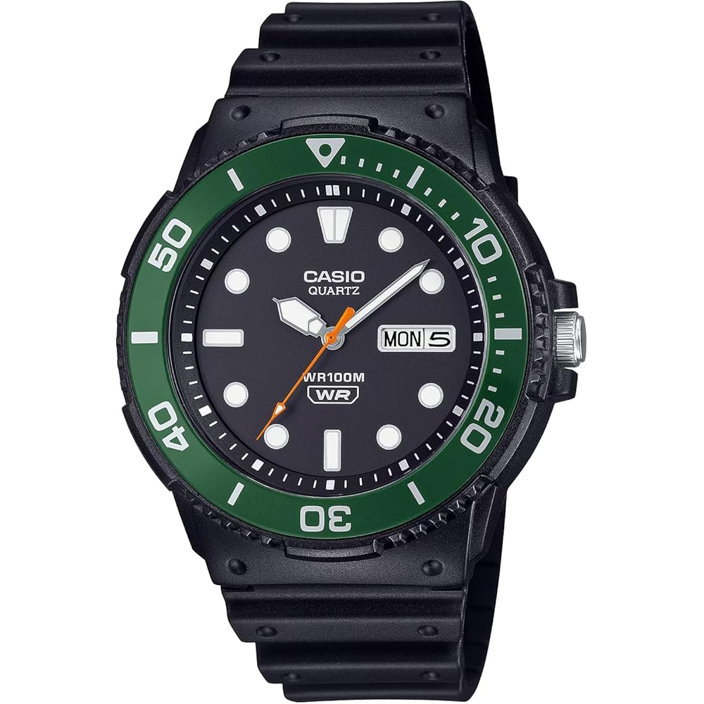 Casio Standard MRW-230H-1E3V Quartz Men s Watch Black Green Bezel International Model
Casio Standard MRW-230H-1E3V Quartz Men s Watch Black Green Bezel International Model