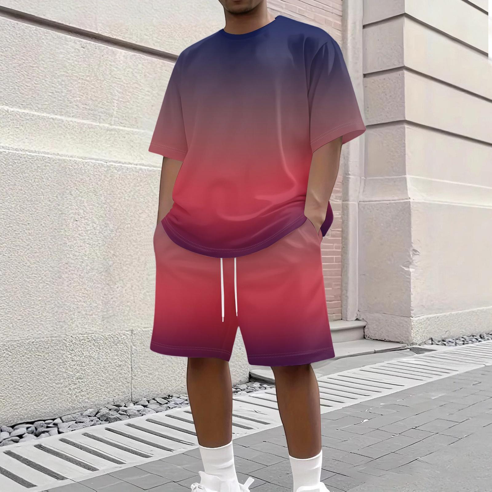 Men s Gradient Print Casual Short Sleeve Crew Neck Top and Shorts Set Lightweight Breathable Summer Outfit for Everyday Wear M червоний
Men s Gradient Print Casual Short Sleeve Crew Neck Top and Shorts Set Lightweight Breathable Summer Outfit for Everyday Wear M червоний