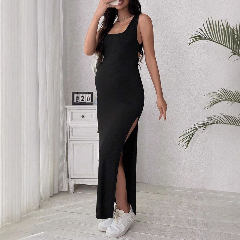 Easiest for Match Fashion Pure Color Sexy Slimming Spaghetti Straps Knitted Long Dress Easiest for Match Maternity Split Backless Silm Dress Black L
Easiest for Match Fashion Pure Color Sexy Slimming Spaghetti Straps Knitted Long Dress Easiest for Match Maternity Split Backless Silm Dress Black L