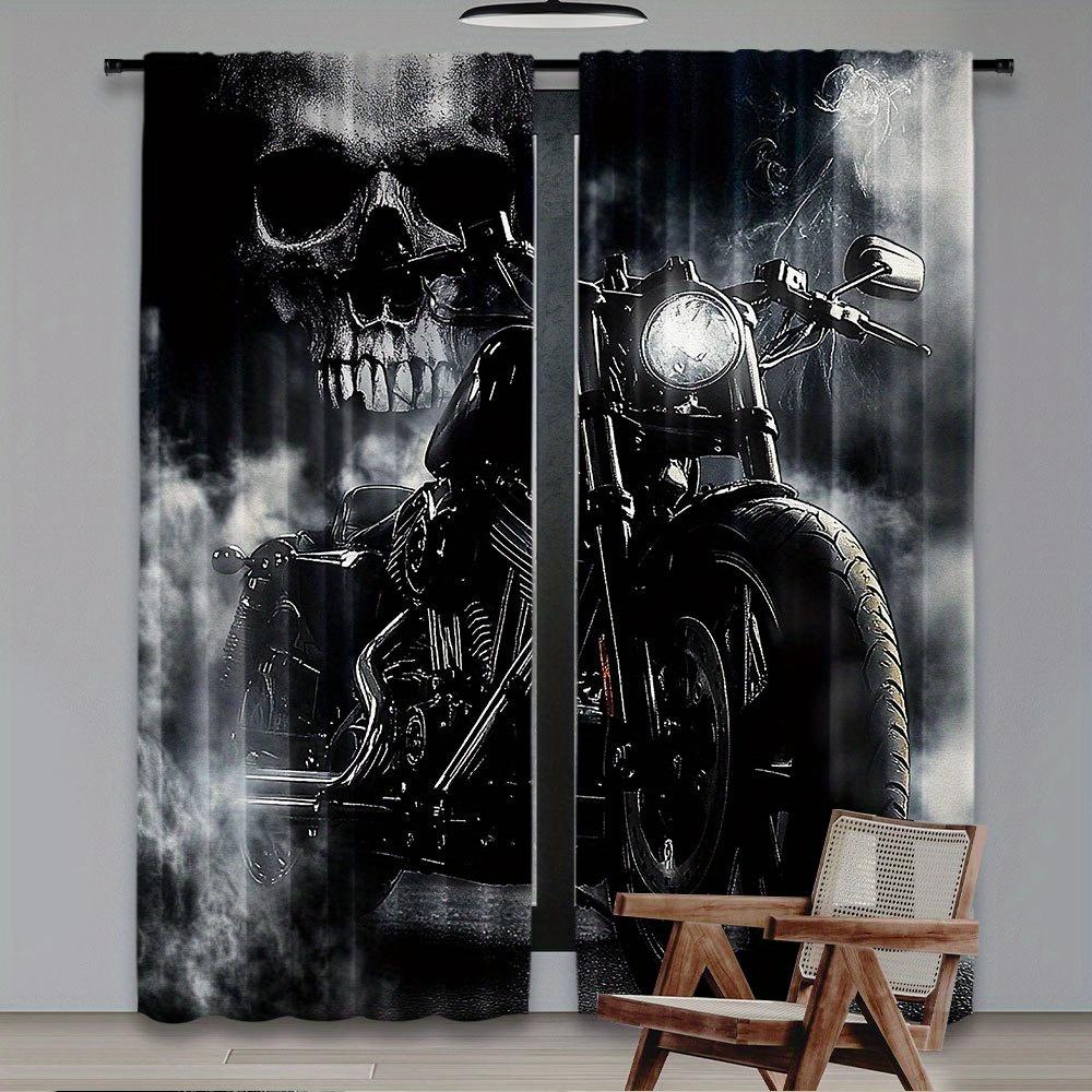 Motorcycle Rider Curtains Skull Mist Design Extreme Sport Theme Polyester Bedroom Living Room Decor Set Of 2 Made Machine Washable Great W100*H70(CM)-Hooks&2PCS
Motorcycle Rider Curtains Skull Mist Design Extreme Sport Theme Polyester Bedroom Living Room Decor Set Of 2 Made Machine Washable Great W100*H70(CM)-Hooks&2PCS