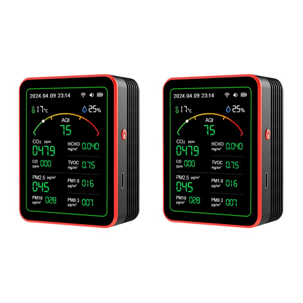 15 в 1 WiFi вимірювач якості повітря Побутовий CO CO2 TVOC HCHO AQI PM0.3 PM1.0 PM2.5 PM10 Детектор Тестер Монітор температури і вологості
15 в 1 WiFi вимірювач якості повітря Побутовий CO CO2 TVOC HCHO AQI PM0.3 PM1.0 PM2.5 PM10 Детектор Тестер Монітор температури і вологості