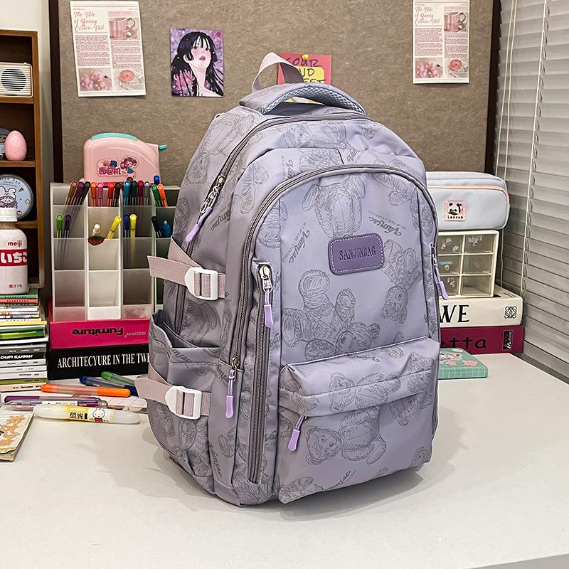 School bag junior high school girl Japanese cute printed bear new high school backpack cute girl travel backpack
School bag junior high school girl Japanese cute printed bear new high school backpack cute girl travel backpack